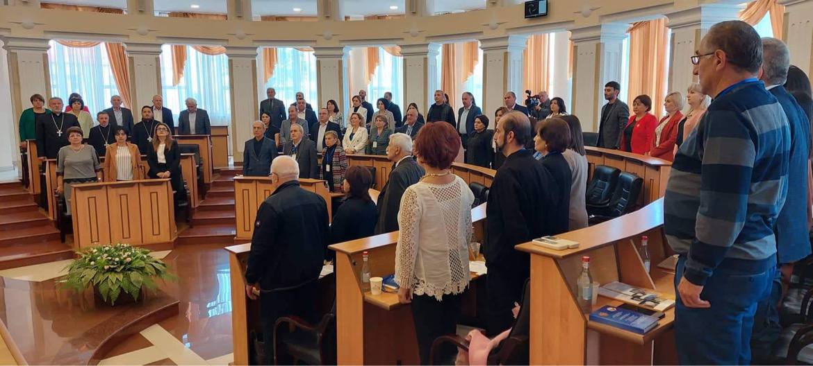 Տեղի ունեցավ «Արցախի հոգևոր ու մշակութային ժառանգության պաշտպանության խնդիրներն ու վտանգները» խորագրով միջազգային գիտաժողով 14 Artsakhi mshakuytayin 3